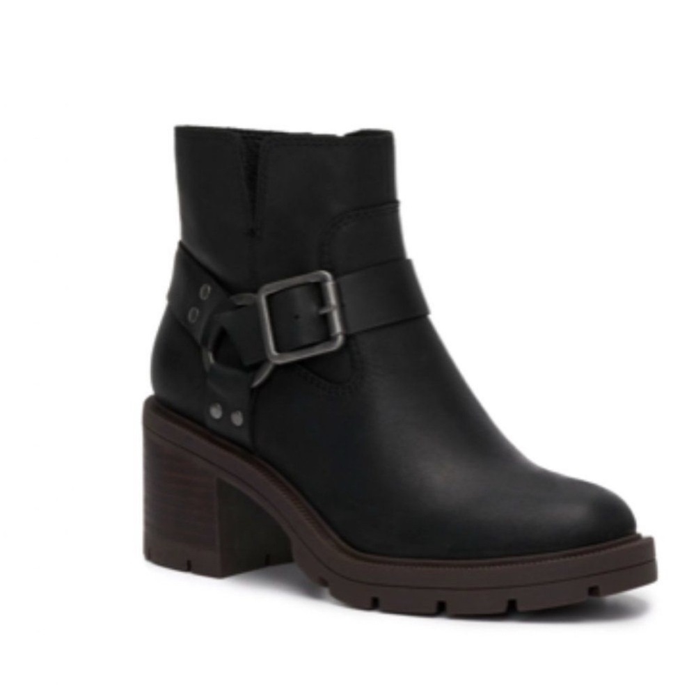 Lucky Brand Black Leather Moto boots